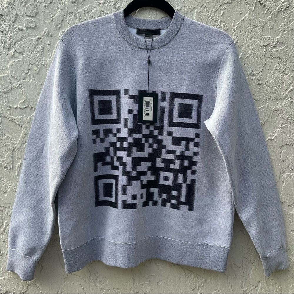 ALEXANDER WANG Sweatshirt Women Size Small Pullover Graphic QR Code Pullover